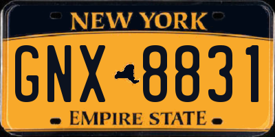 NY license plate GNX8831