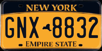 NY license plate GNX8832