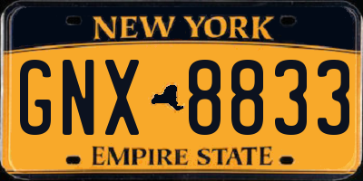 NY license plate GNX8833