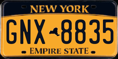 NY license plate GNX8835