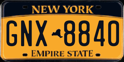 NY license plate GNX8840