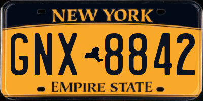 NY license plate GNX8842