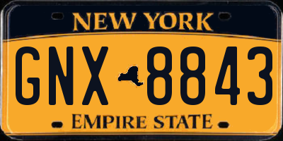 NY license plate GNX8843