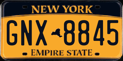 NY license plate GNX8845