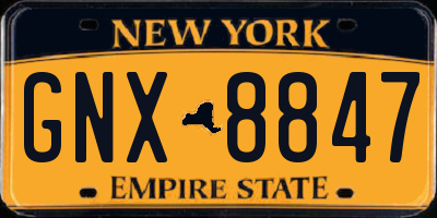 NY license plate GNX8847