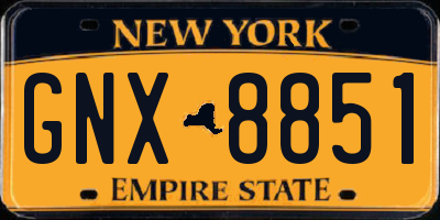 NY license plate GNX8851