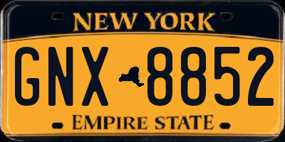 NY license plate GNX8852