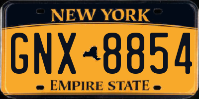 NY license plate GNX8854