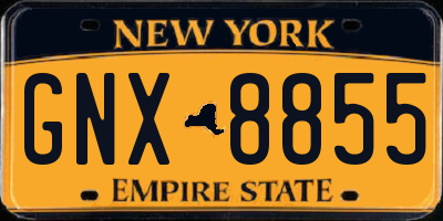 NY license plate GNX8855