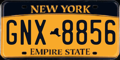 NY license plate GNX8856