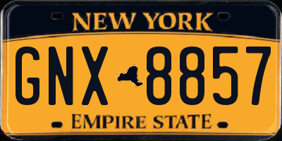 NY license plate GNX8857