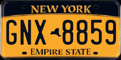 NY license plate GNX8859