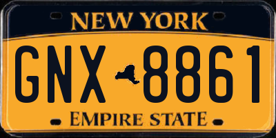 NY license plate GNX8861