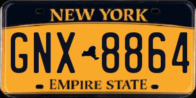 NY license plate GNX8864