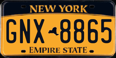 NY license plate GNX8865