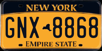 NY license plate GNX8868