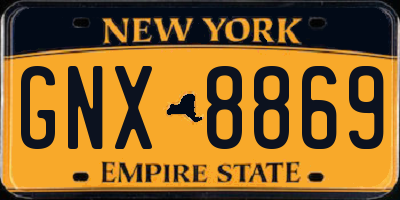 NY license plate GNX8869
