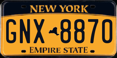 NY license plate GNX8870