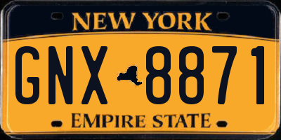 NY license plate GNX8871