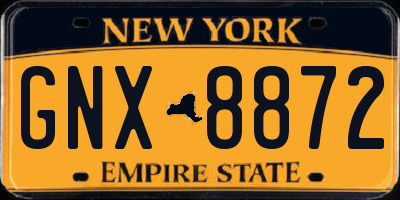 NY license plate GNX8872