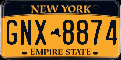 NY license plate GNX8874