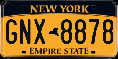 NY license plate GNX8878