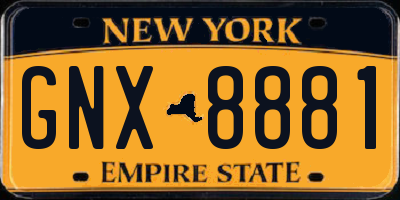 NY license plate GNX8881