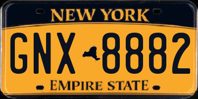 NY license plate GNX8882