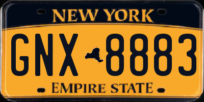 NY license plate GNX8883