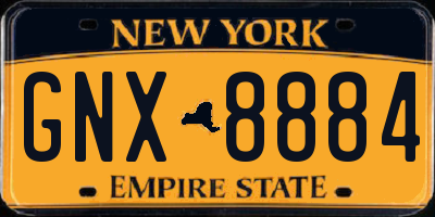 NY license plate GNX8884