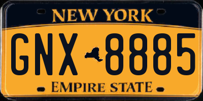NY license plate GNX8885