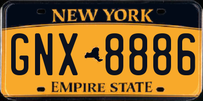 NY license plate GNX8886