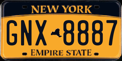 NY license plate GNX8887