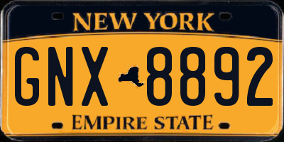 NY license plate GNX8892