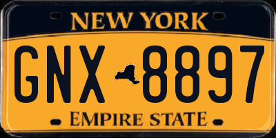 NY license plate GNX8897