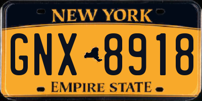 NY license plate GNX8918