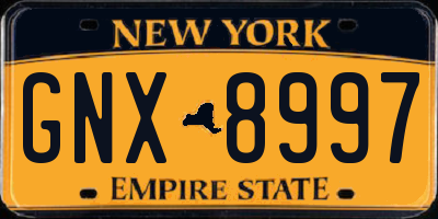 NY license plate GNX8997