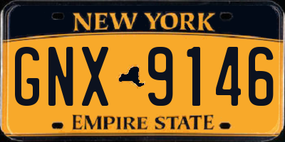 NY license plate GNX9146