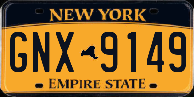 NY license plate GNX9149