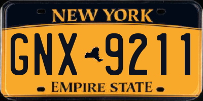 NY license plate GNX9211