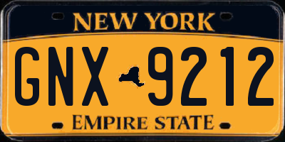 NY license plate GNX9212