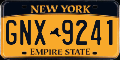 NY license plate GNX9241