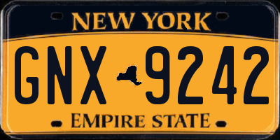 NY license plate GNX9242