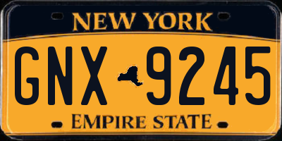 NY license plate GNX9245