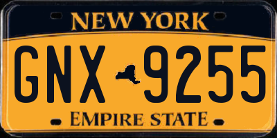 NY license plate GNX9255