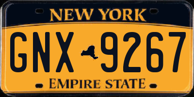 NY license plate GNX9267