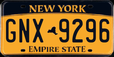NY license plate GNX9296