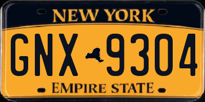 NY license plate GNX9304