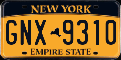 NY license plate GNX9310