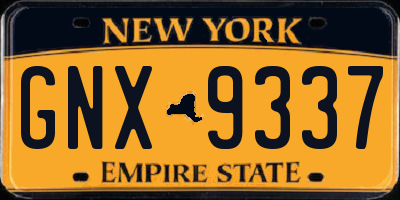 NY license plate GNX9337